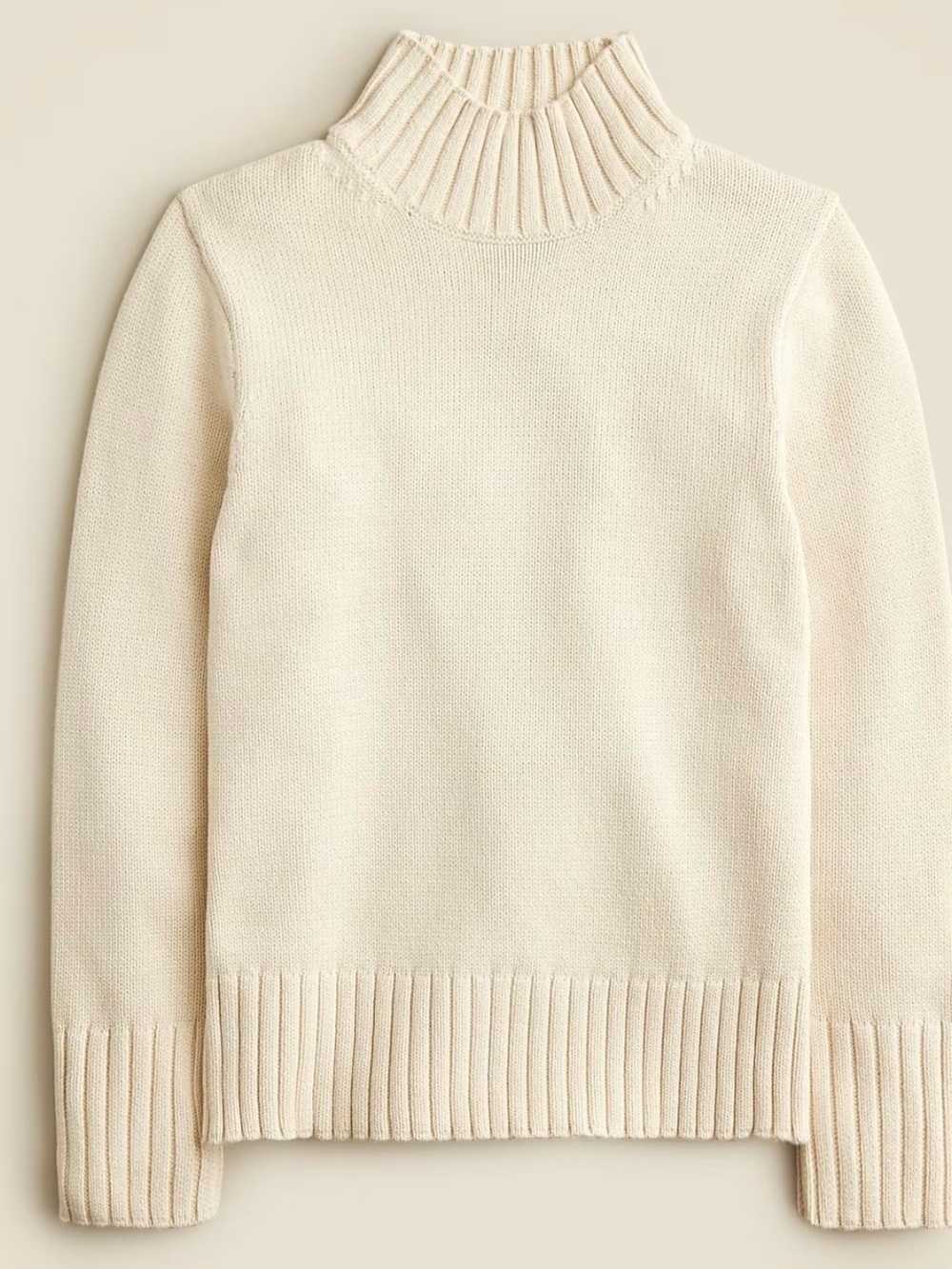 J. Crew Cozy Cotton Cream Turtleneck Sweater women’s sz XXL cotton Relaxed fit - Picture 12 of 13